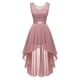 thumbnail image 4 of Vestido de cóctel sin mangas con estampado floral para mujer: elegante vestido de noche de dama de honor con abertura lateral para bodas y fiestas, 4 of 5