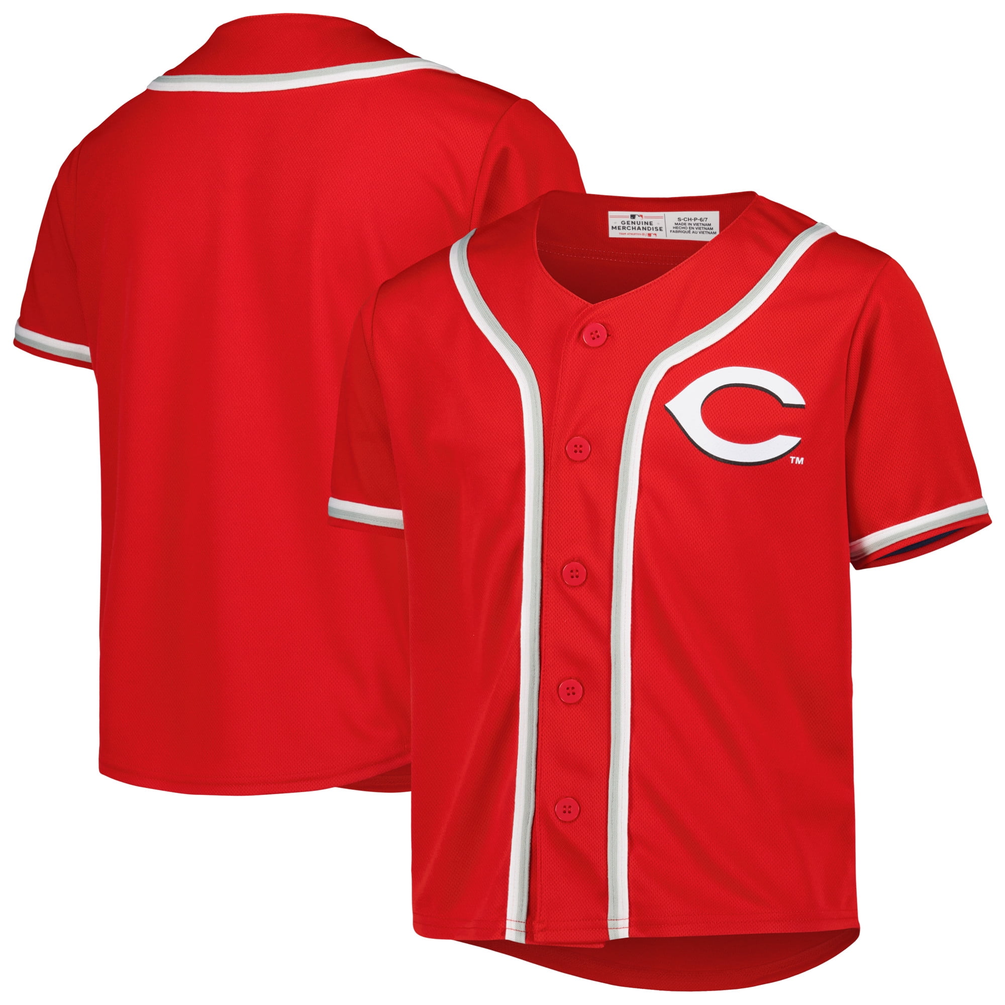 Youth Red Cincinnati Reds FullButton Replica Jersey
