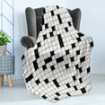 thumbnail image 4 of Word Search Puzzle Soft Flannel Fleece Blanket, Classical Crossword Black and White Boxes and Numbers Illustration, Cozy Plush for Indoor and Outdoor Use, 70" x 90", Black and White, by Ambesonne, 4 of 5