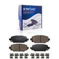 thumbnail image 5 of Detroit Axle - 8pc Brake Kit for Jeep 2018-2023 Wrangler, Drilled and Slotted Brakes Rotors Ceramic Brake Pads 2019 2020 2021 2022 Replacement :12.99" inch Front 12.91" inch Rear Rotors, 5 of 7