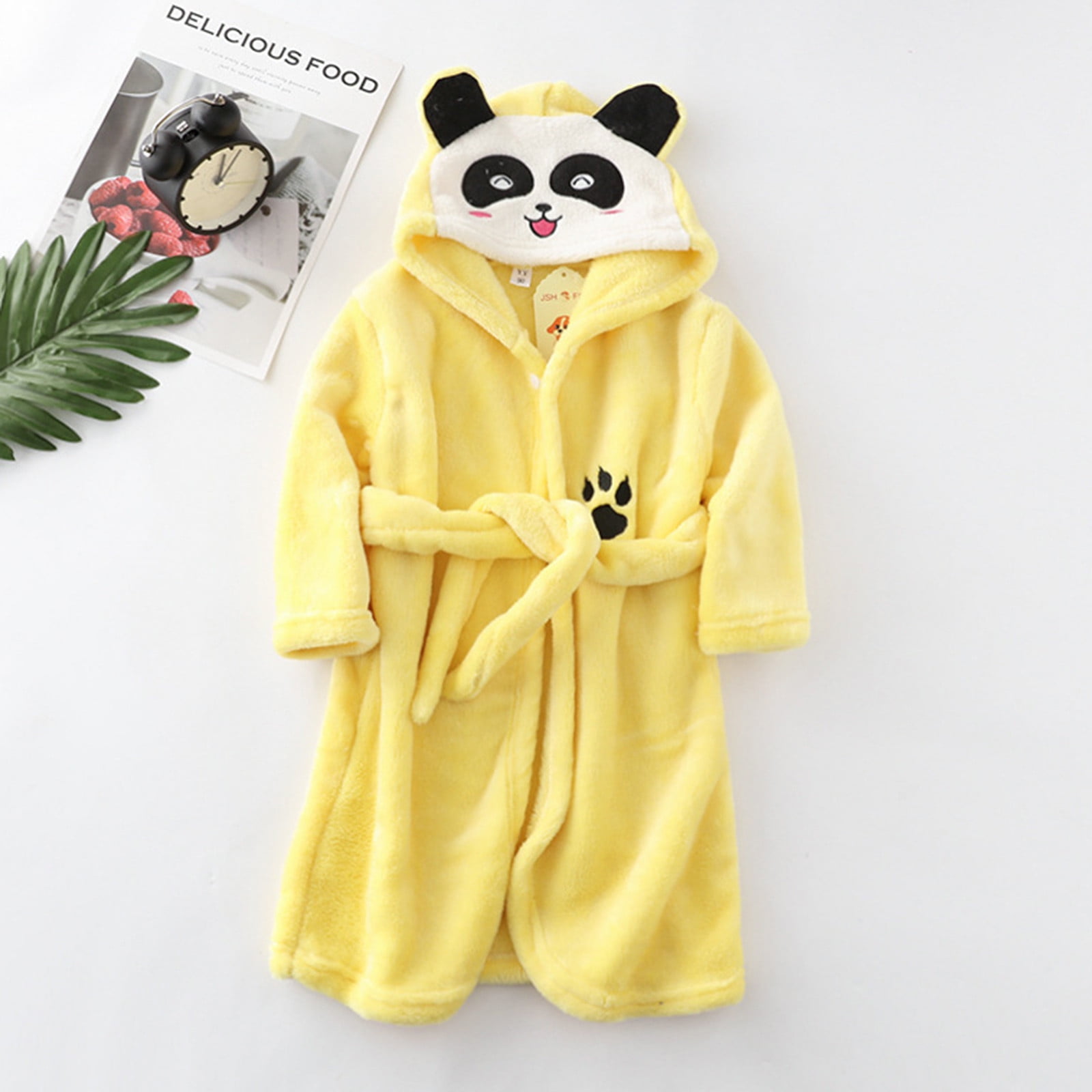 FJHNGBDH Girls Boys Toddler Bathrobes Cartoon Panda Print Long Sleeve  Pajamas Flannel Kids Soft Kawaii Warm Robe Hooded Night-Robe 1-2 Years -  Walmart.com