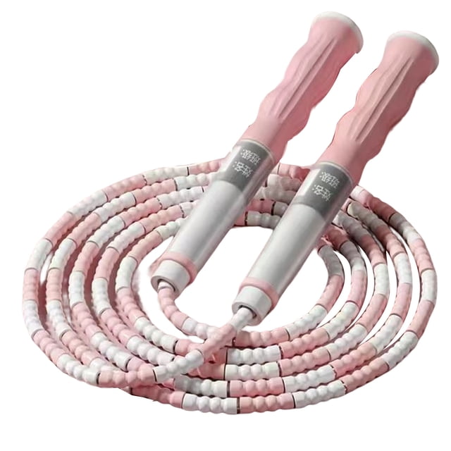 Corde à Sauter en Acier Réglable Corde à Sauter Lourde Perlée pour Enfants Femmes Hommes Forme Physique