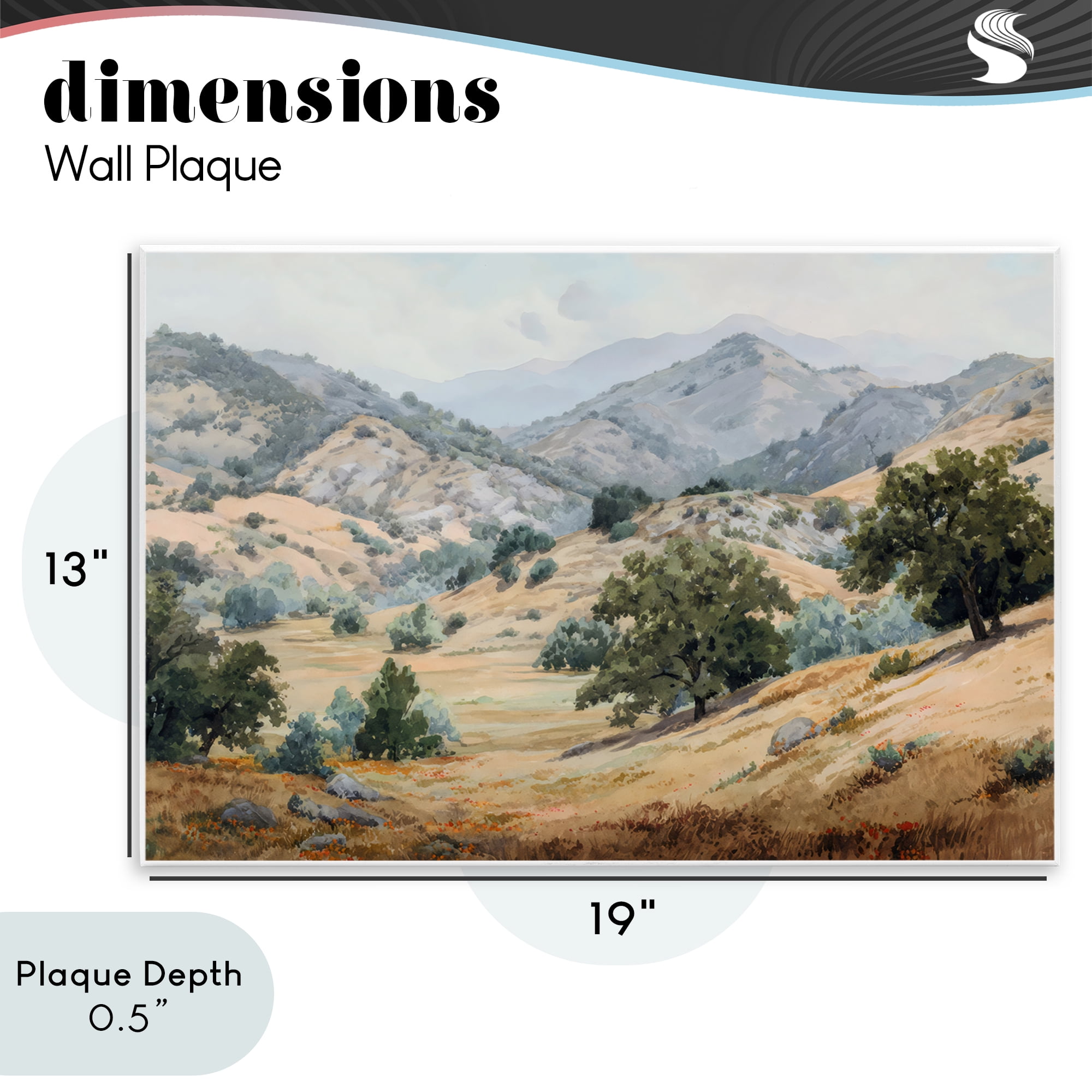 Stupell Industries Mountains and Trees Valley View Wall Plaque Art, design by Petal Prints Design