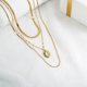 thumbnail image 5 of Juego de 3 Collares con Colgante de Media Luna de Dos Tonos JeenMata en Oro Amarillo, 5 of 6