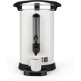 thumbnail image 1 of 14l double wall stainless steel commercial coffee urn con drip tray – quick brew electric beverage dispenser & hot water urn para catering, church, oficina, 1 of 5