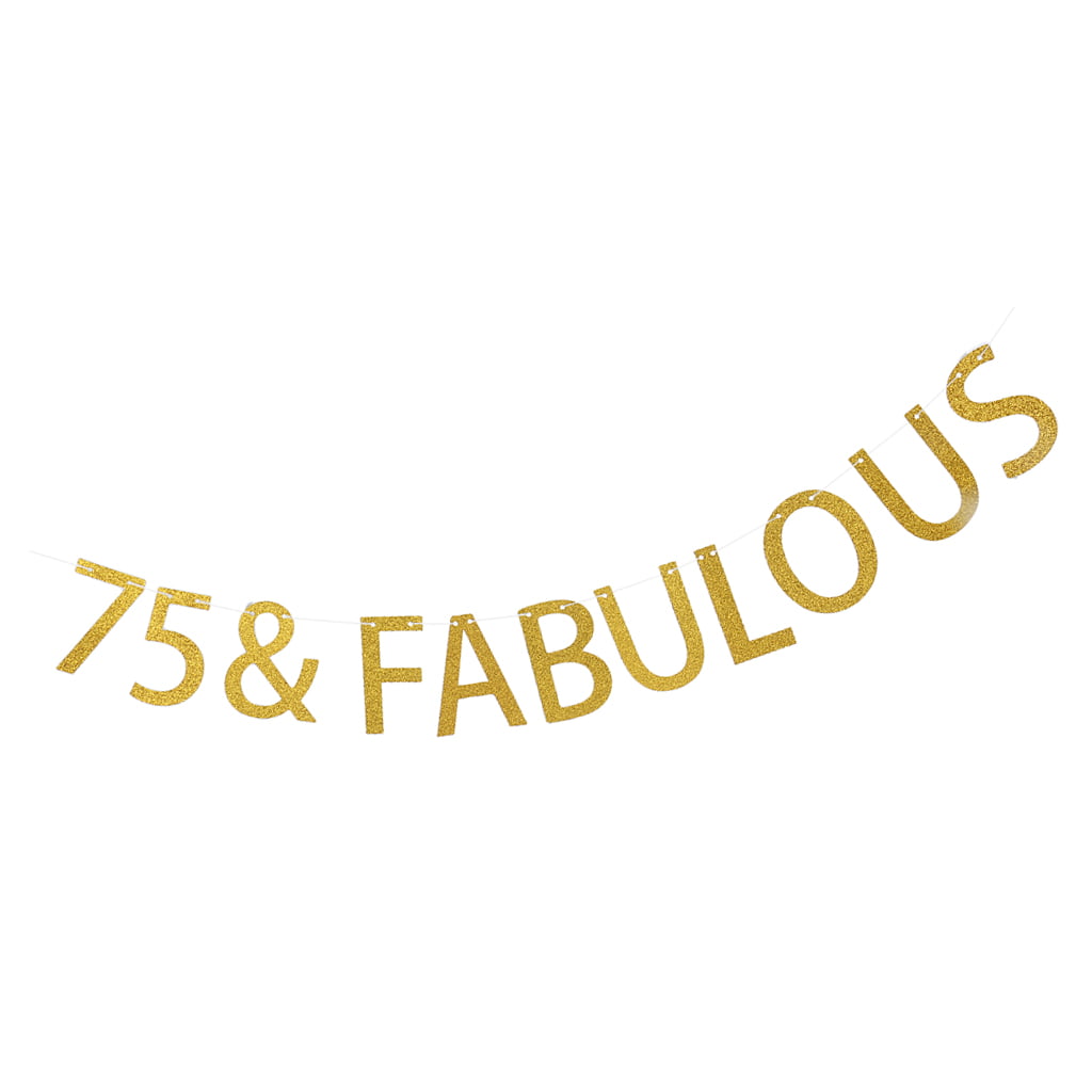 Glitter Gold 75 &Fabulous Bunting Banner 55th Birthday Party Hanging Garland 