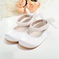 thumbnail image 2 of Zanarzt Baby Girls' Sandals Infant Baby Girls Mary Jane Flats Non Slip Rubber Sole with Bownot Toddler First Walkers Princess Wedding Dress Shoes White,US 4.5, 2 of 5