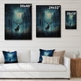 thumbnail image 4 of Designart "Midnight Magic The Blue Moose s Beauty I" Animals Print on Natural Pine Wood, 4 of 5