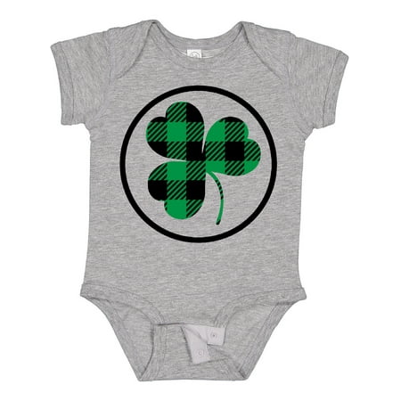 

Inktastic St Patricks Buffalo Plaid Shamrock Gift Baby Boy or Baby Girl Bodysuit