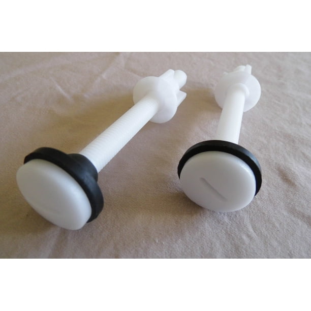 Toilet Seat Hinge Bolts, Nylon Plastic, 3 Inch By 3/8 Inch Heavy Duty