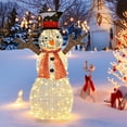 thumbnail image 1 of Costway Pre-Lit Standing Snowman Artificial Christmas Decoration with 80 LED Lights, 1 of 8