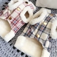 thumbnail image 6 of vnanda Soft Thick Pet Clothes Pet Clothes Eye-catching Fashion Plaid Print Pet Vest Soft Comfortable Warm Winter Cat Dog Coat for Cold Weather, 6 of 8