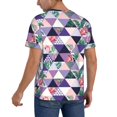 thumbnail image 2 of Hirioo Plaid Flamingo for Men's Baseball T-shirt Shirts Short Sleeve Casual Summer Button Stretch T Shirts,Size S-4XL-Medium, 2 of 7
