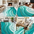 thumbnail image 6 of 5x8 Area Rugs for Living Room, Teal Waves Abstract Non Slip Area Rugs for Kitchen Bedroom Entryway, Gradient Fluid Water Ripple Washable Carpet Runner Rug Floor Mats for Bedroom Home Decor, 6 of 9