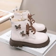 thumbnail image 6 of vokkrv Girls Ankle Boots Kids Side Zipper Round Toe PU School Shoes Hiking Cute Soft Shoes, 6 of 7