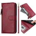 thumbnail image 1 of Filp Case for OPPO Reno 5 Zipper Pocket Magnetic Flip Wallet Phone Case with 7 Card Slots and Wrist Strap, 1 of 5