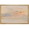 thumbnail image 3 of PixonSign Framed Canvas Print Wall Art Watercolor Tropical Sunset Sea Landscape Nature Wilderness Illustrations Modern Art Decorative Minimal Rustic for Living Room, Bedroom, Office - 24"x36" NATURAL, 3 of 5