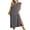 04-Dark Gray, variant on Women Summer Round Neck Casual Loose Split Wrinkle-Free Long Maxi Vacation Dress with Pockets Black L