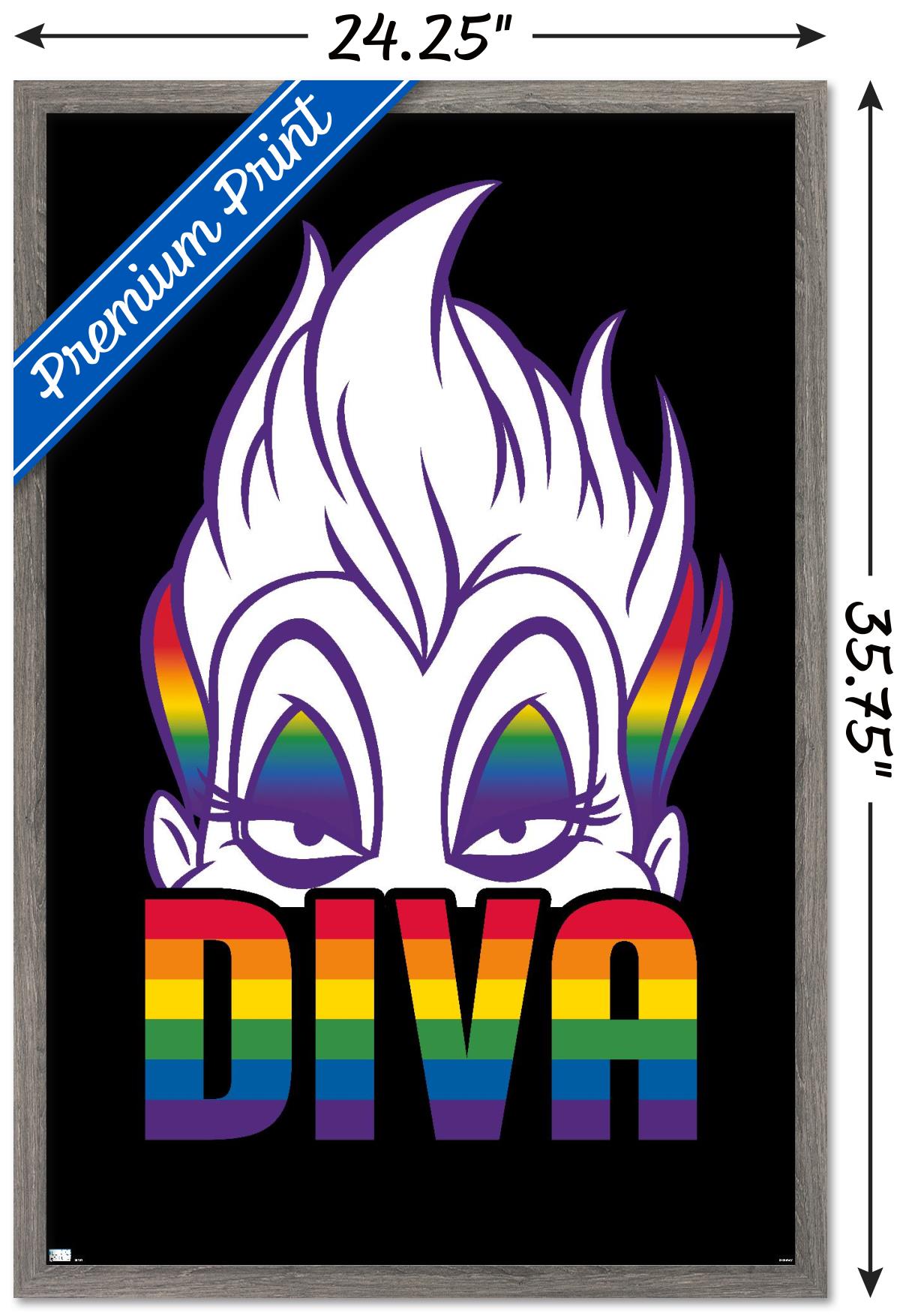 Disney - Ursula - Diva Wall Poster, 22.375" x 34" Framed
