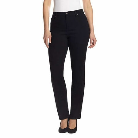 Gloria Vanderbilt Women's Amanda Slimming Stretch Denim Jeans (Black, 10 (Best Jeans For Short Curvy Women)