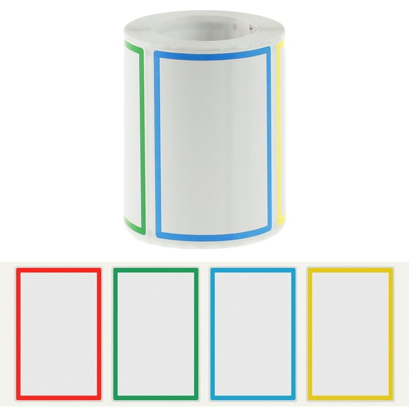 KAKOWELY 300pcs Colorful Border Name Tag Labels Blank Label Stickers Self Adhesive Labels Stickers School Supplies,3.46"X2.28"X0.04"