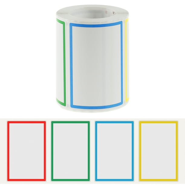 EeaseMX 300 etiquetas autoadhesivas con borde de colores para nombres, etiquetas en blanco, útiles escolares