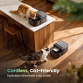 thumbnail image 5 of Oneisall PW17 Filterless Cat Water Fountain, 3.5L/118oz Separate Clean and Dirty Water Pet Fountain with Stainless Steel Bowl, Wireless Cat Water Fountain, Black, 5 of 12