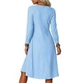 thumbnail image 6 of Omexry Cute Summer Dresses Women's Fashion And Leisure Splicing Long Sleeve Round Neck Loose And Comfortable Dress, 6 of 7