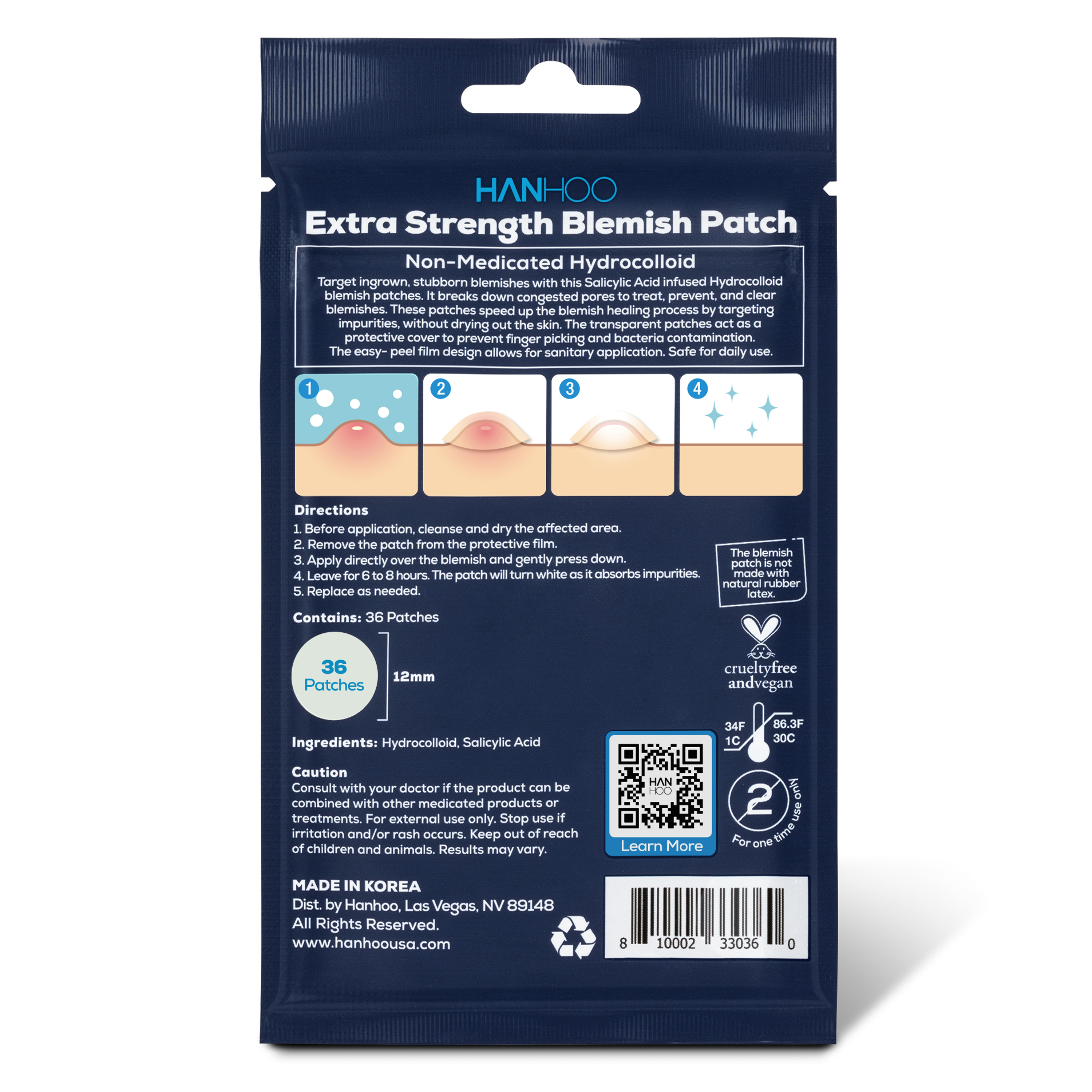 Hanhoo Salicylic Acid Extra Strength Acne Patch, All Skin Types, 36 Ct. - image 2 of 10