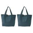 thumbnail image 1 of Unique Bargains Sac Fourre-Tout en Toile avec Poignée Sac à Main Réutilisable Sacs de Magasinage Bleu Lot de 2, 1 of 5