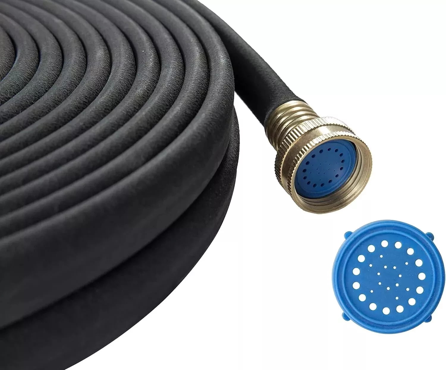 1/2" x 50ft Flat Soaker Hose, Brass Garden Drip Irrigation Hose, Leak-Proof, for Lawn & Plants