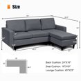 thumbnail image 2 of Gymax Canapé Sectionnel Convertible en Forme de L avec Coussin Gris Foncé, 2 of 8