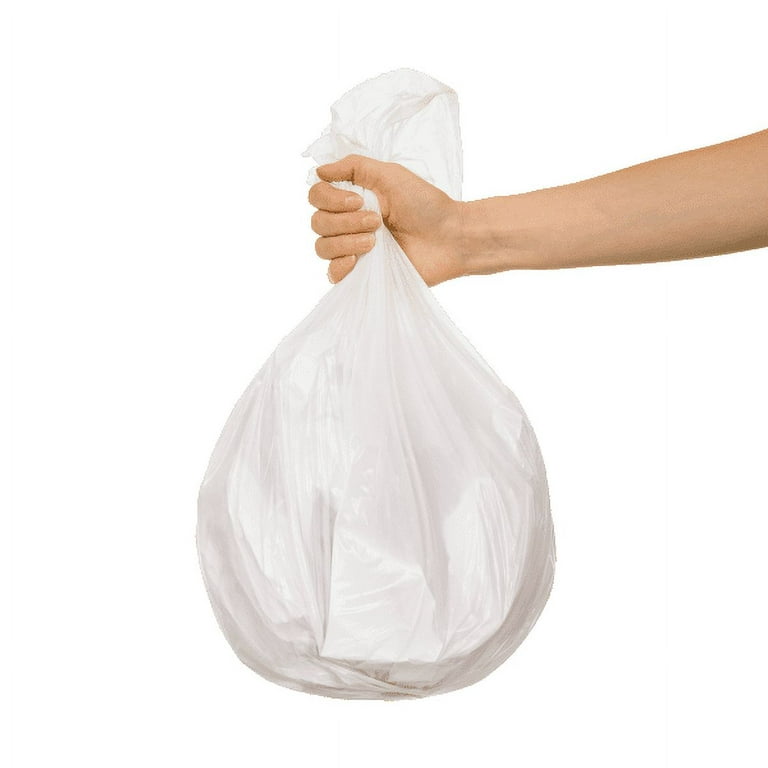 12-16 Gallon White High Density Trash Bags - 8 Micron
