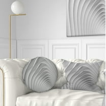 Designart Fractal Bulgy White 3D Waves - Contemporary Throw Pillow - 12x20