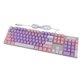 thumbnail image 4 of Teclado mecánico 104 teclas ergonómico RGB retroiluminado mecánico para juegos computadora PC teclado para Windows para sistema operativo púrpura rosa blanco azul interruptor, 4 of 14