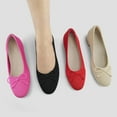 thumbnail image 2 of JENN ARDOR Women Slip On Chunky Kitten Heel Pumps Dress Ballet Heels Round Toe Knit Mesh Flat, 2 of 7