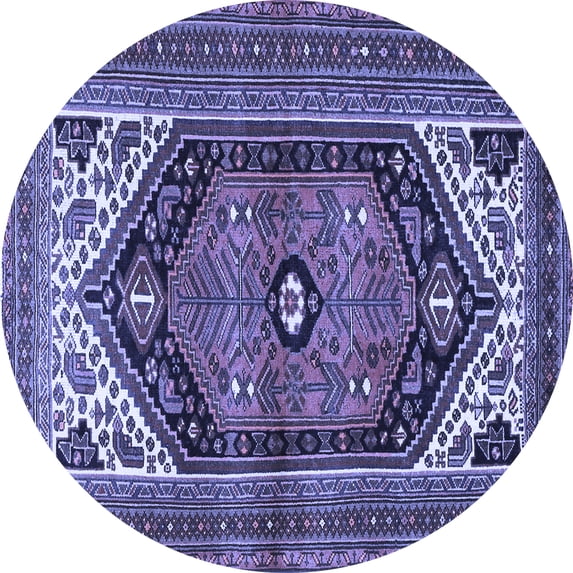 Ahgly Company Indoor Round Persian Blue Traditional Area Rugs, 3' Round