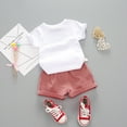 thumbnail image 4 of Xyant Toddler Baby Girls Clothes Watermelon T-shirt + Linen Shorts with Belt Cute Short Summer Infant Outfits Set,Size 3-4 Years, 4 of 6