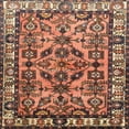 thumbnail image 1 of Ahgly Company Machine Washable Indoor Square Traditional Sand Brown Area Rugs, 8' Square, 1 of 7