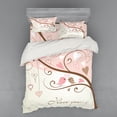 thumbnail image 2 of Ambesonne Love Bedding Set 3 Pcs, 2 Birds Romance Motif, Twin XL, Blush Brown Beige, 2 of 3