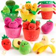 thumbnail image 1 of Juguetes sensoriales de frutas y verduras de peluche SAIMAND para bebé de 6 a 12 meses, 1 of 9