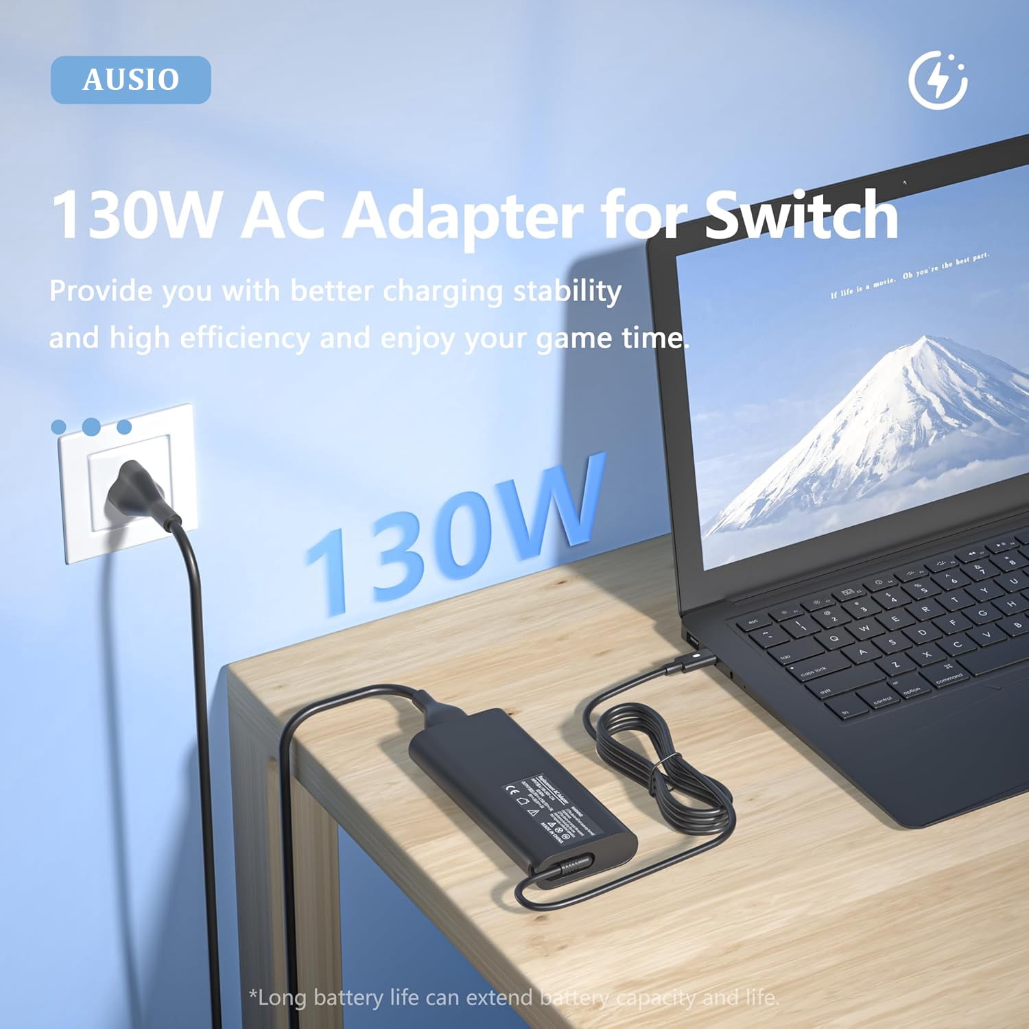 130W Laptop Charger USB C Type C Slim Power Adapter Compatible with Dell XPS 15 16 17 7590 9500 9510 9520 9700, Precision 3540 3550 5490 5540, Latitude 3550 5450 5500 5520 7430 7420 Supply Cord