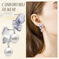 thumbnail image 3 of TEHAUX 1Par Aretes Colgantes Mujer Con Y Perla Fino Multicolor, 3 of 7