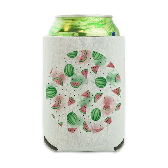 Watercolor Watermelons Pattern Can Cooler - Drink Sleeve Hugger Collapsible Insulator - Beverage Insulated Holder