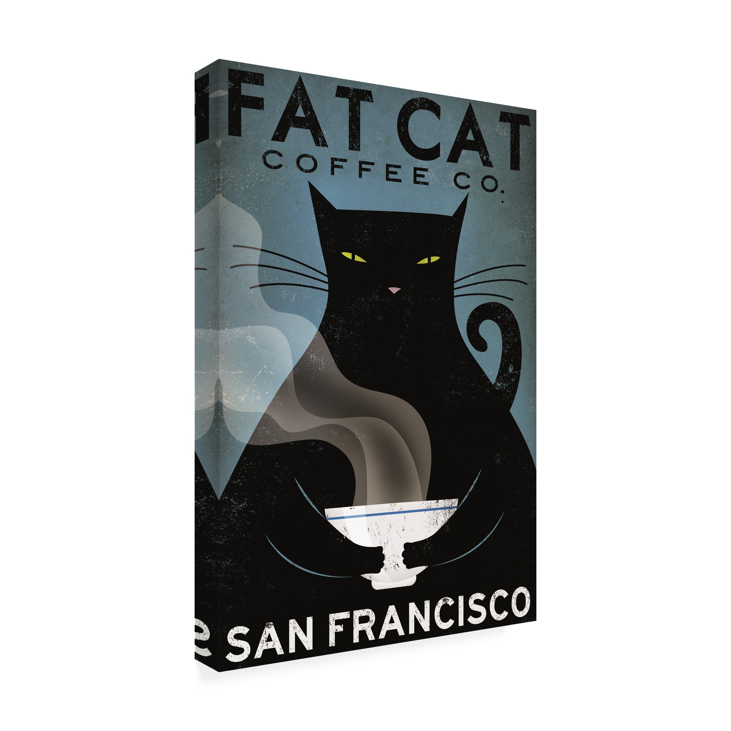 Ryan Fowler 'Cat Coffee' Canvas Art