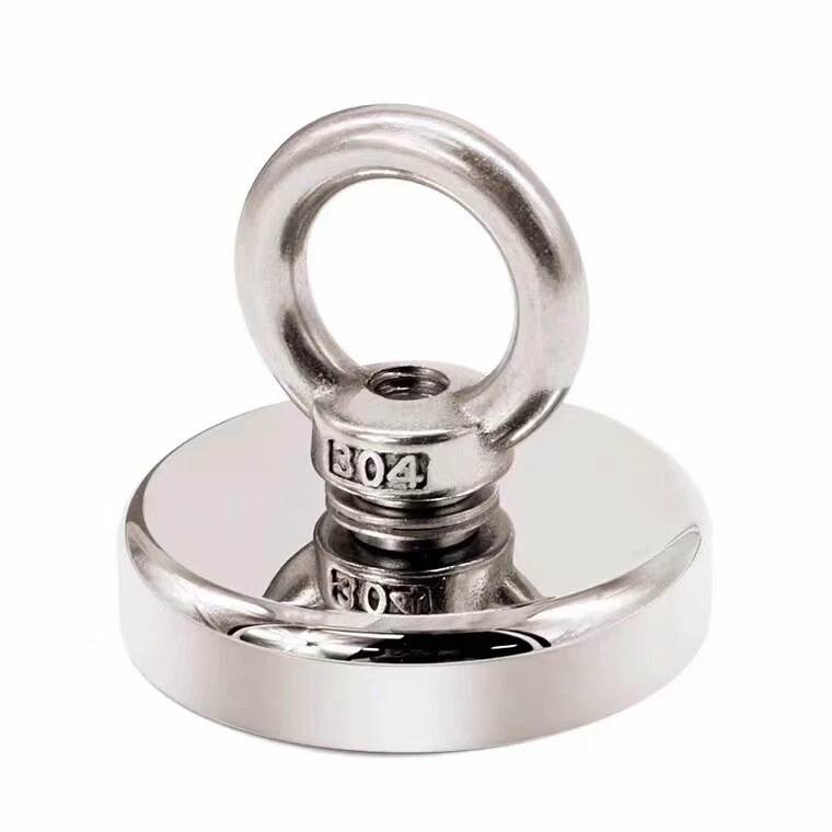 CIRCLE- Neodymium Fishing Magnets 2 Pack, 128Lbs Pulling Force Strong Round Rare Earth