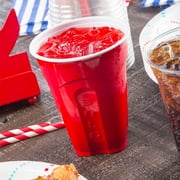 Solo Disposable Plastic Cups, Red, 18oz, 100ct (Choose Your Color)
