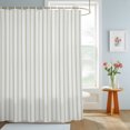 thumbnail image 4 of Shower Curtains for Bathroom, Sage Green Striped Waterproof Fabric Shower Curtain, Sage Green White Stripes Farmhouse Decorative Bathroom Curtain for Bathtub, 66"x72", No Hooks Included, 4 of 9