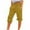 02Yellow, variant on Womens Cotton Linen Capris Elastic High Waisted Plus Size Solid Color Cargo Pants Casual Straight Leg Button Pocket Trousers