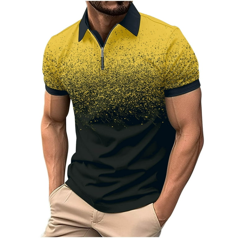 WXLWZYWL Men's Quarter Zip Golf Polo Shirts Clearance Plus Size
